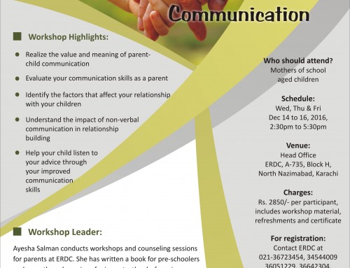 Three-day workshop on EFFECTIVE PARENT-CHILD COMMUNICATION